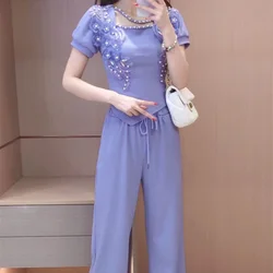 Chic and Elegant New Summer 2024 Ladies Trouser Groups Of Comfortable Aesthetic Outfit Clothes D Xxl Women's Pants Two Piece Set