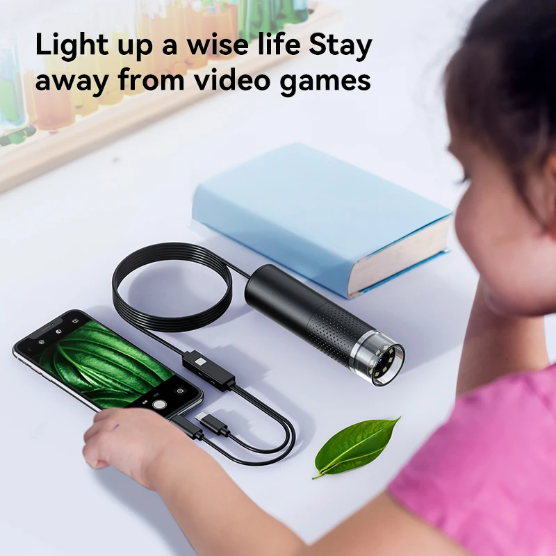 2MP 1080P 1000X/1600X Zoom For iPhone Android 2in1 USB Microscope Camera CMOS Borescope Inspection Otoscope Magnifier