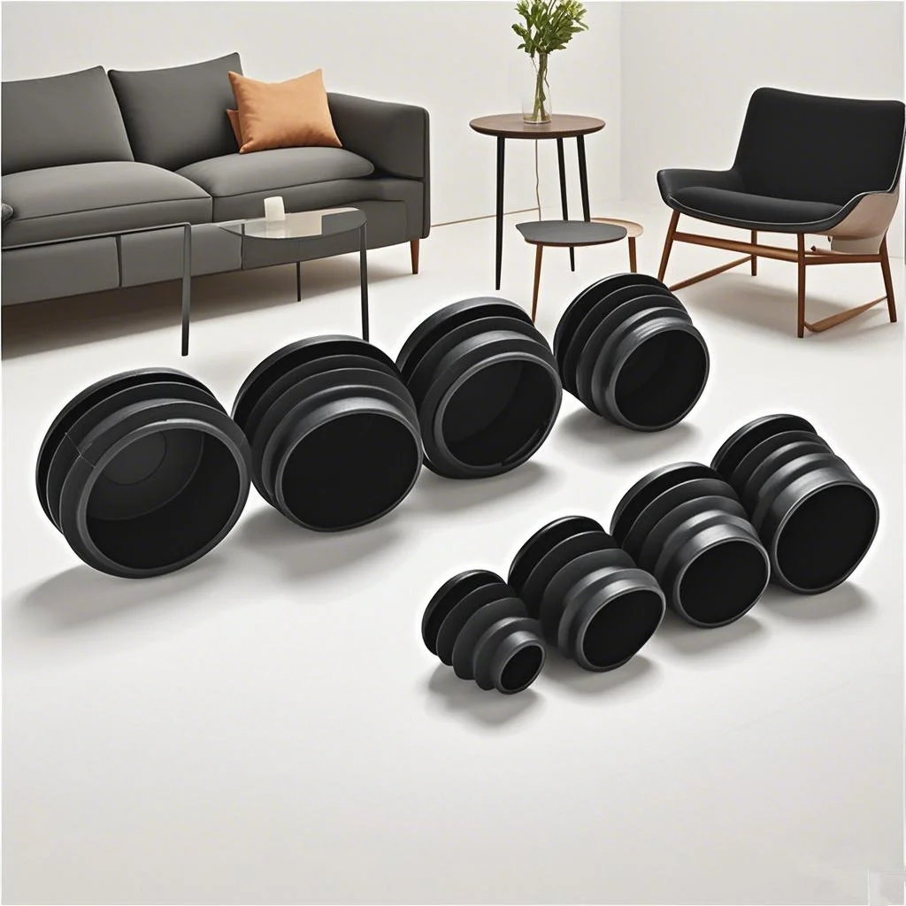 

New 10pcs Black Plastic Furniture Leg Plug Blanking End Caps Insert Plugs Bung For Round Pipe Tube 8 Sizes