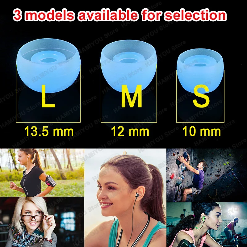 1/3box in Ear Headphone Eartip L M S Covers Silicone Replacement Accessories Earphone Noise Reduction Ear Plugs Soft Earbuds Cap