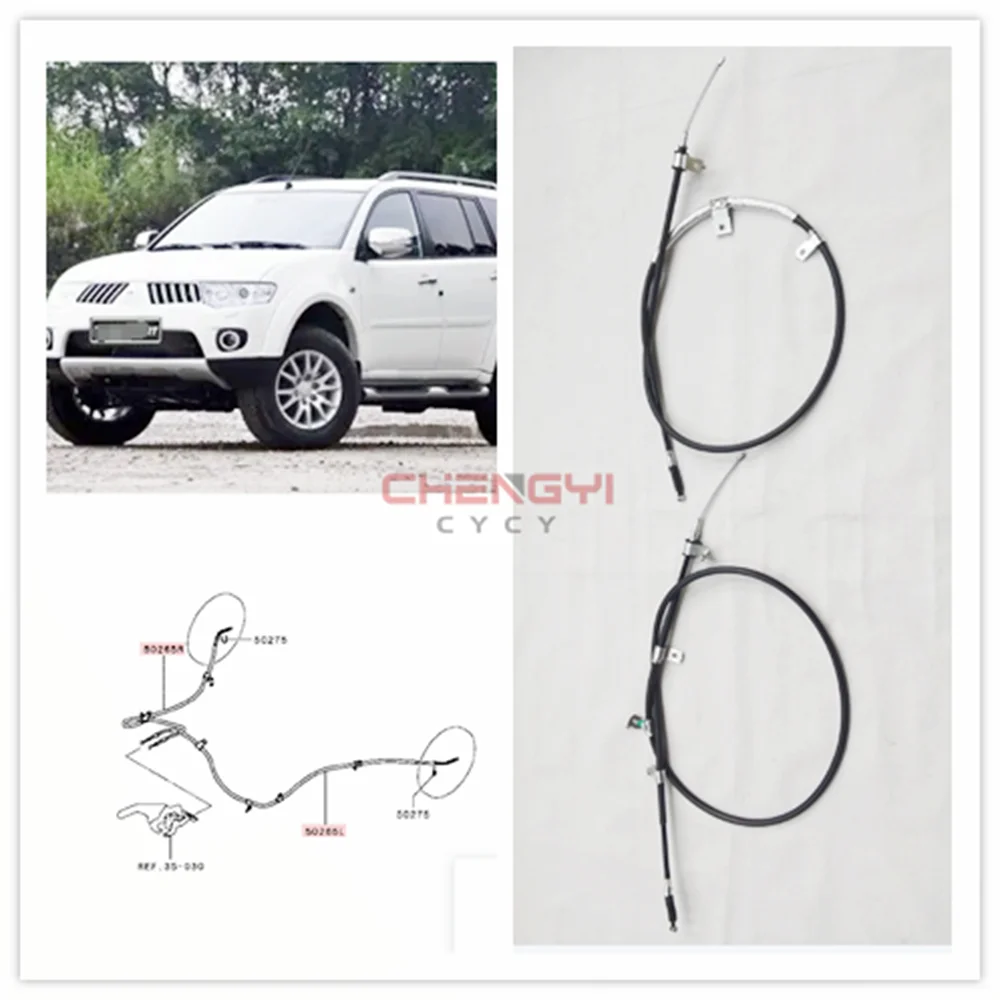 

A Pair Rear Brake Cable Handbrake Pull Line For Mitsubishi Pajero Montero Sport KG4W KG5W KG6W KH6W KH8W 4820A187 4820A188