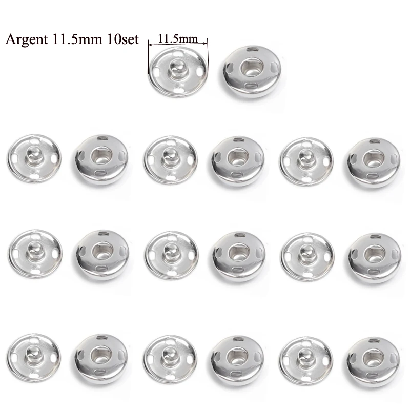 10mm-21mm 50/10Sets Metall Schwarz Golden Silber Farbe Aufnähen Druckknöpfe Nähen Kleidung Druckknopf Knöpfe Handwerk Druckknopf – Detail 8