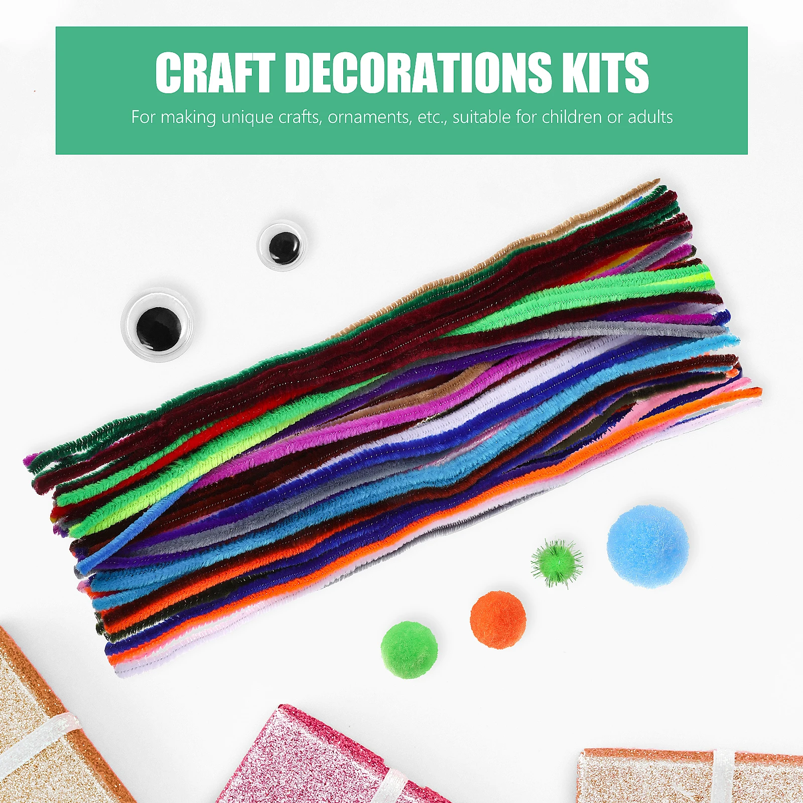 

Crafting Bundle Chenille Stems Pipe Cleaners Colorful Decorations Christmas Ornaments Fiber Iron Wire Safe Material Flexible