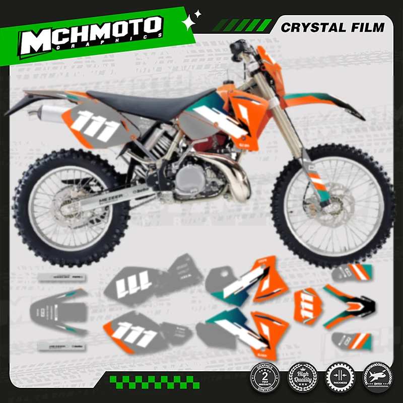 

MCHMFG на заказ мотоциклетная графика фоновая наклейка наборы наклеек для KTM 2001 2002 EXC 2001 2002 SX SXF номер имени на заказ