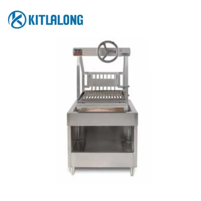 for Kittralon Commercial Charcoal Steak Oven with Cabinet Single Wheel Lift BBQ Grill Kitchen Equipment