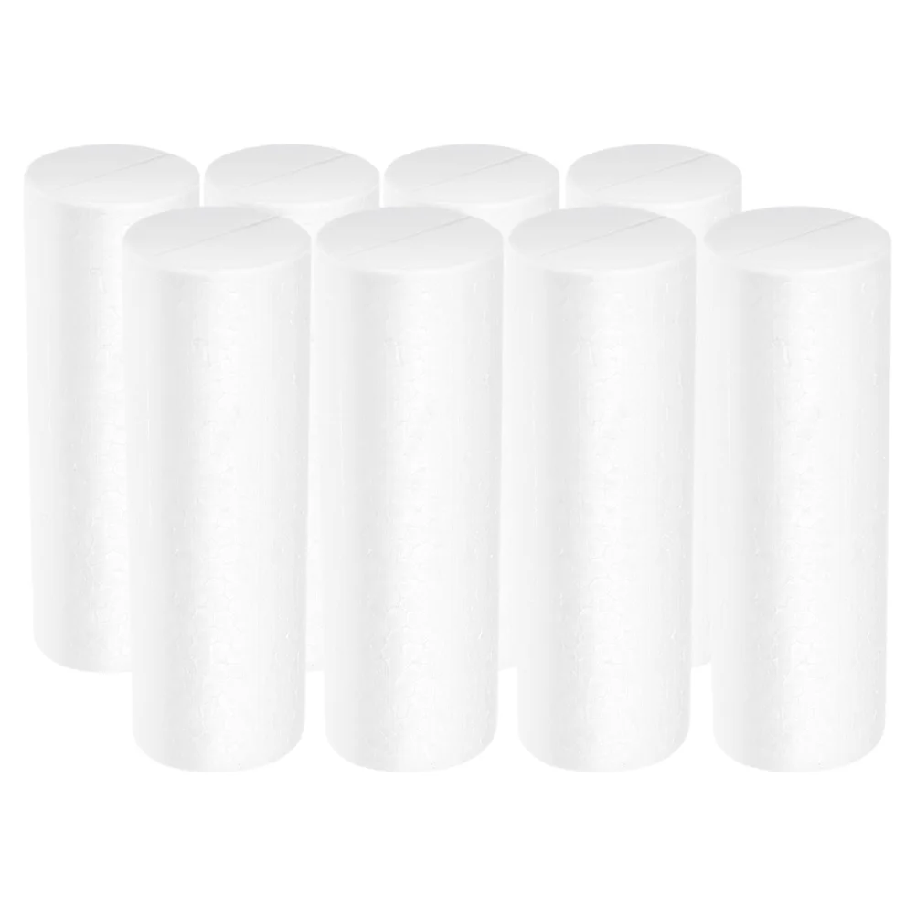 

8Pcs Polystyrene Foam Cylinders 15cm White for DIY Craft Decorations Holiday Party Modeling Supplies Cylinder Shaped