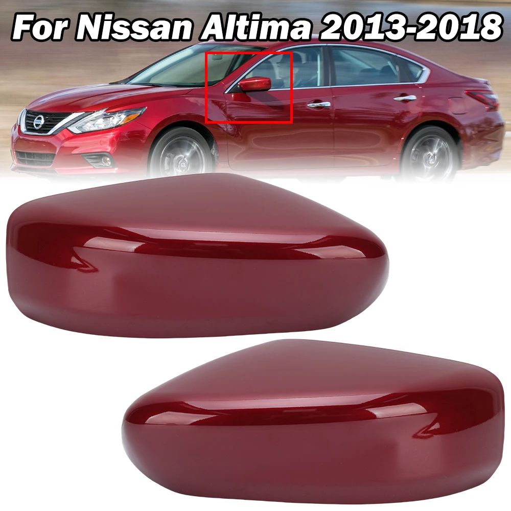 Side Mirror Cover Caps For Nissan Altima 2013-2018 US Version Without Lights Red With Buckle Door Mirror Cover Car Accessories