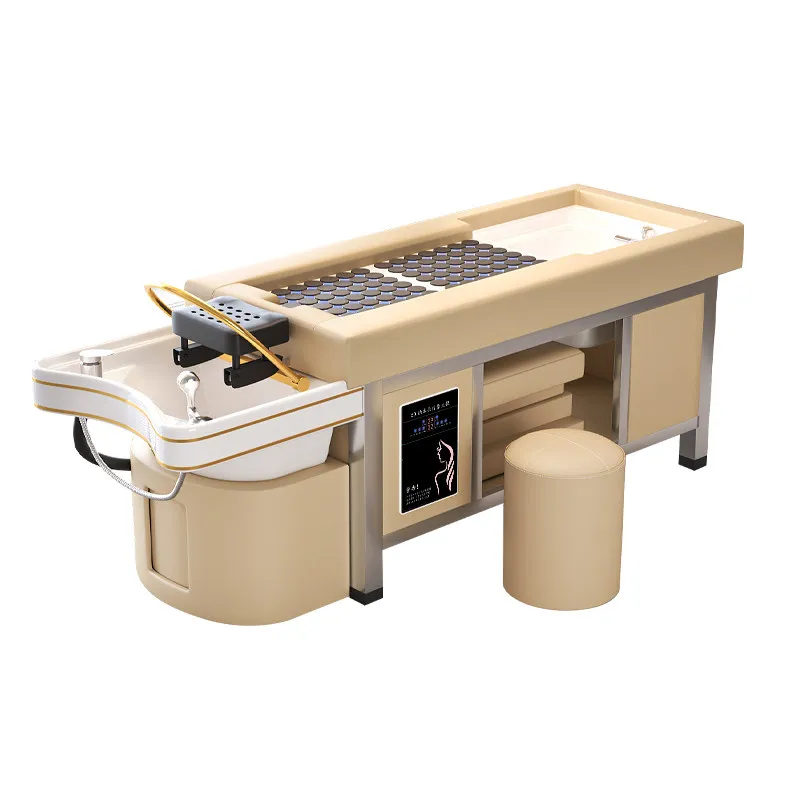 Multi-functional Ceramic Moxibustion Head & Foot Therapy Bed With Water Circulation Steam For Beauty Salons And Hair Salons