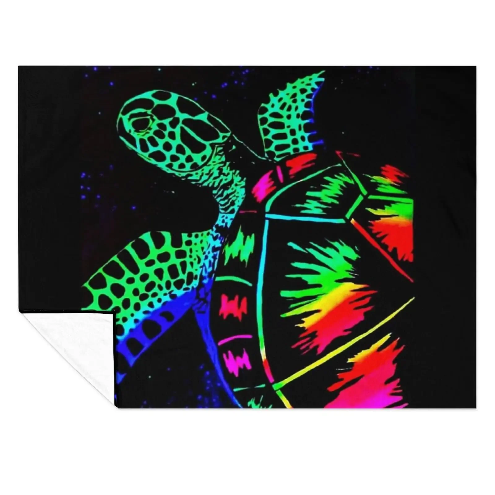 

Glowing Rainbow Sea Turtle Throw Blanket Baby Soft Big Beautifuls Custom Blankets