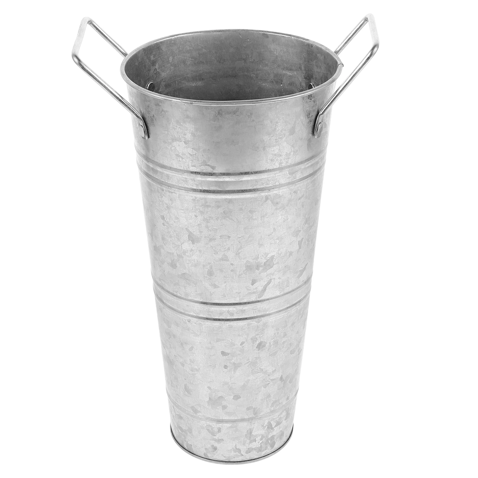 1Pcs Artificial Flower Vase Vintage Iron Bucket Decorative Display Vase for Dried Flowers Silk Arrangements Retro Style Home