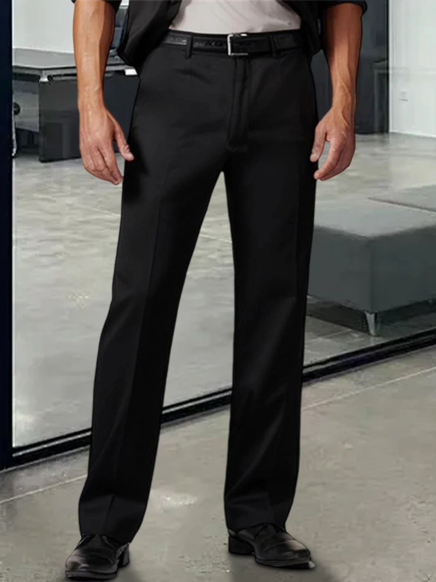 

Men s Fit Dress Pants Classic Flat Front Trousers with Belt Loops and Button Closure for Work or Formal Events