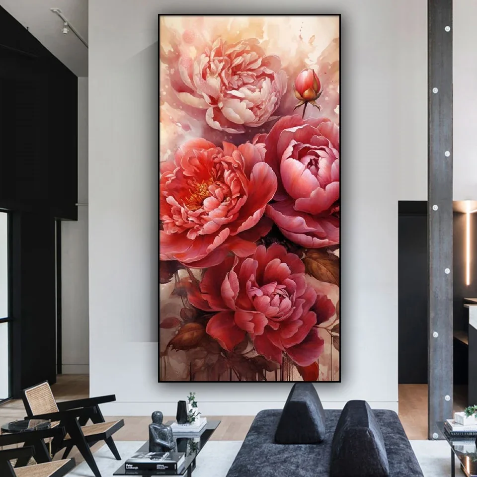 Red Blusher Flowers Diamond Painting New 2024 Full Square Round Diamond Mosaic Still Life Art Diy Handmade Gift Home Decor