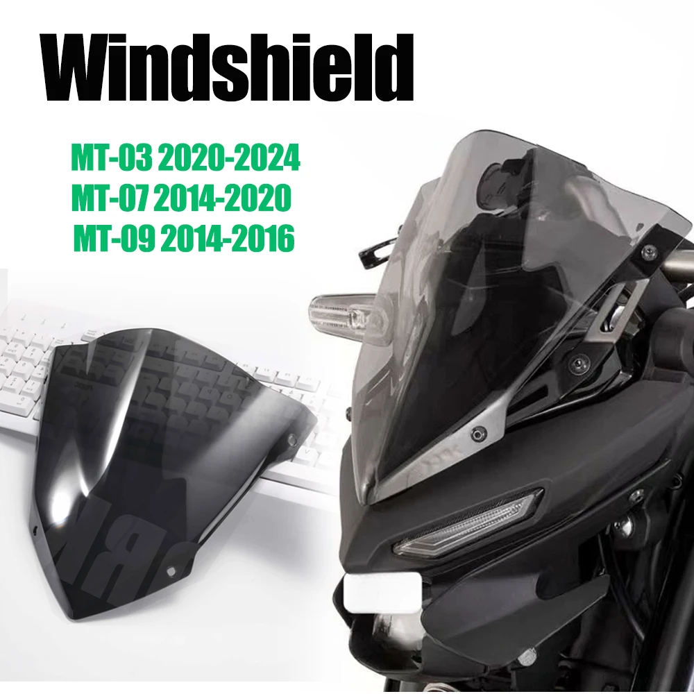 

For YAMAHA MT07 MT09 MT-03 2018-2020 2014-2024 Motorcycle Windscreens Wind Deflectors Parabrisas Sports Windshield Accessories
