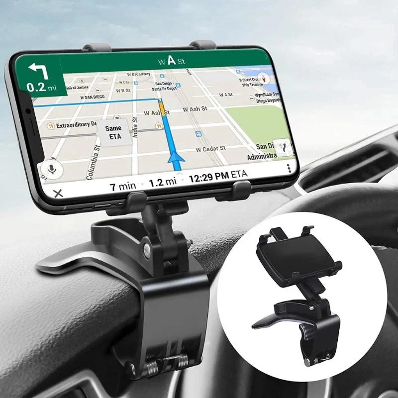 Car Phone Holder Dash Board Mount Instrument Clip Rearview Mirror Stand Multifunction Rotatable Auto Bracket for IPhone Samsung