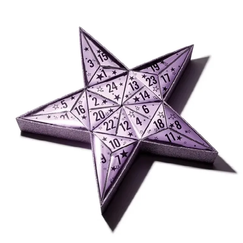 Customization.Five Star New Design Luxury Printing Custom logo Paper Packaging Empty Cosmetic Beauty Advent Calendar Gift Box