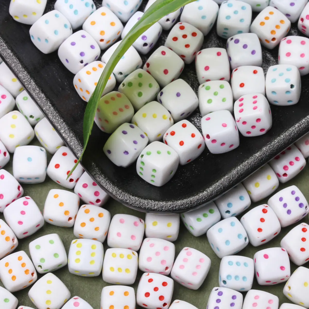 30 Square Dice Beads/batch For Jewelry Making 8mm Acrylic Spacer Beads Accessories Bracelets Necklaces DIY Earrings Keychains