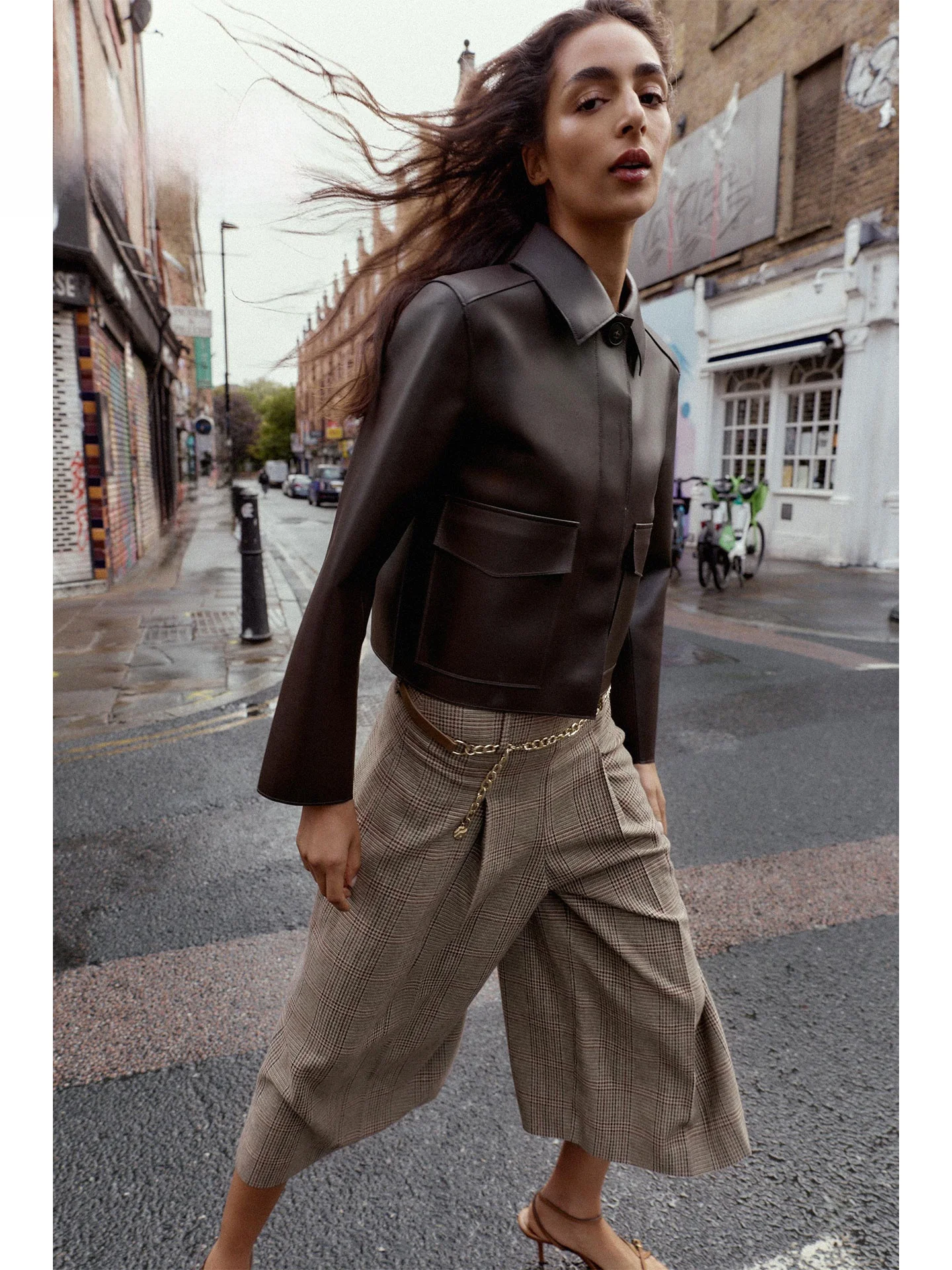 ZAPRHA 2025 Autunno Nuovo Colletto Allentato Ort Pelle Jaet Capispalla Dimagrante da Donna Casual Sle Stand Fit con kets