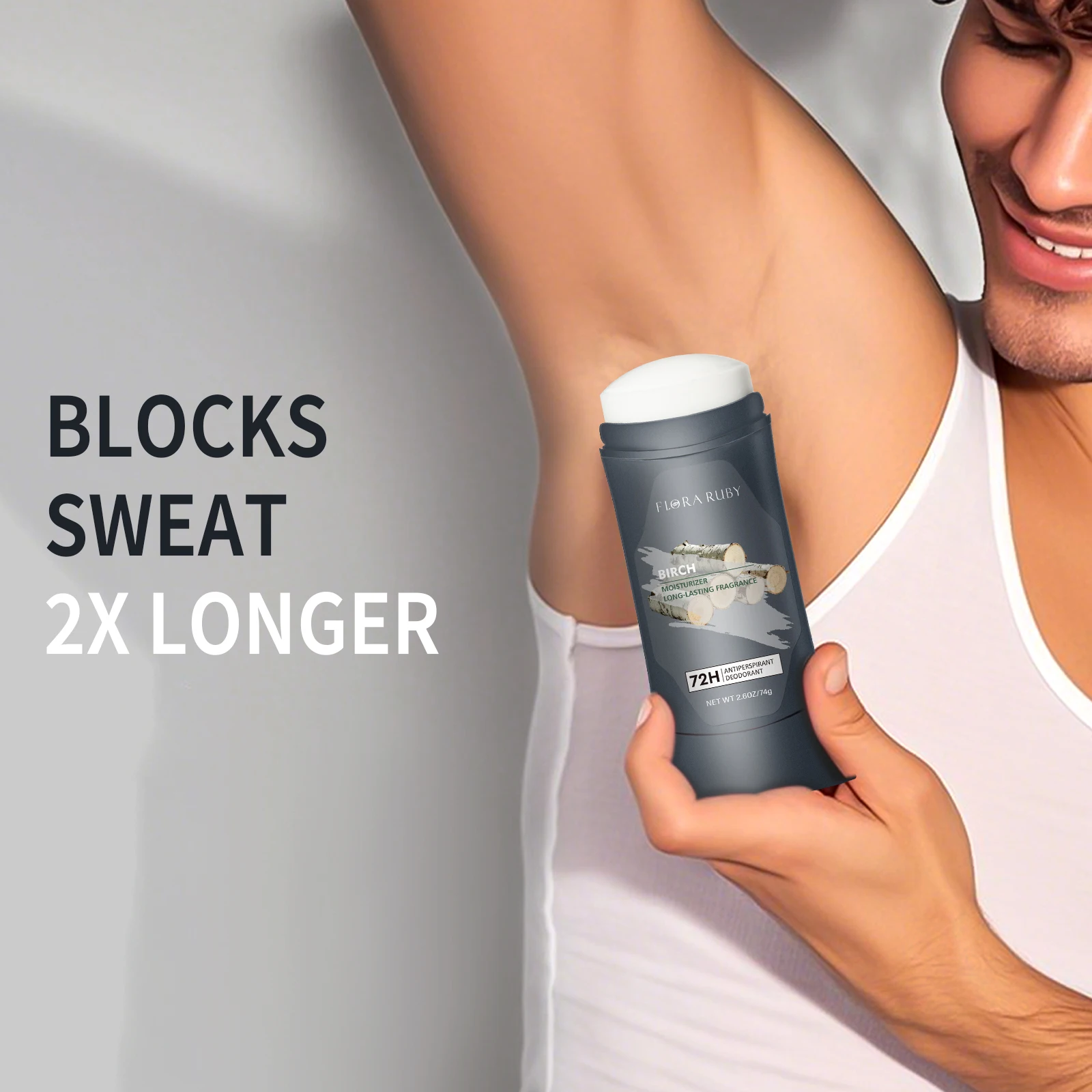 Desodorante antitranspirante para hombres, eliminación de olores de axilas, fragancia, eliminación de olores corporales, desodorante duradero para hombres, cuidado corporal, 70g