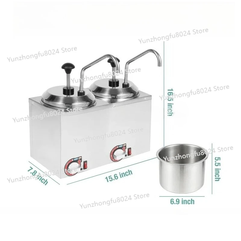 

2.5L*2 Double Tank Chocolate Cheese Jams Warmer Dispenser Machine Commercial Sauce Warmer Machine Sauce Dispenser with Pump