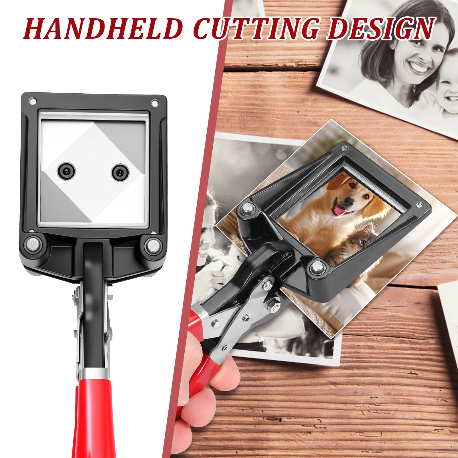 Hand Held Metal Photo ID Die Cutter Office Punch Picture Cutter Versatile Passport ID License Photo Rectangle Cutting Tools