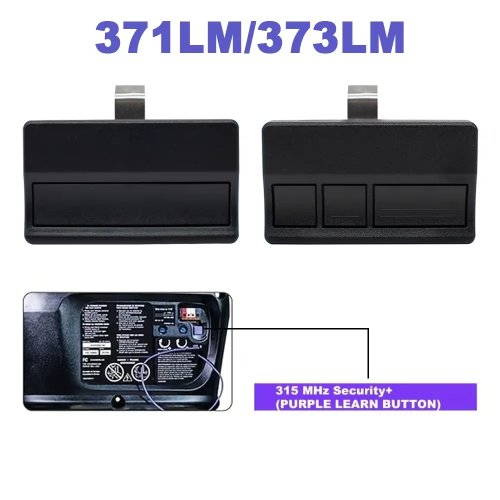 

Пульт дистанционного управления для гаражных ворот 371LM 373LM Security+ 315 МГц, передатчик Craftsman с фиолетовой кнопкой обучения