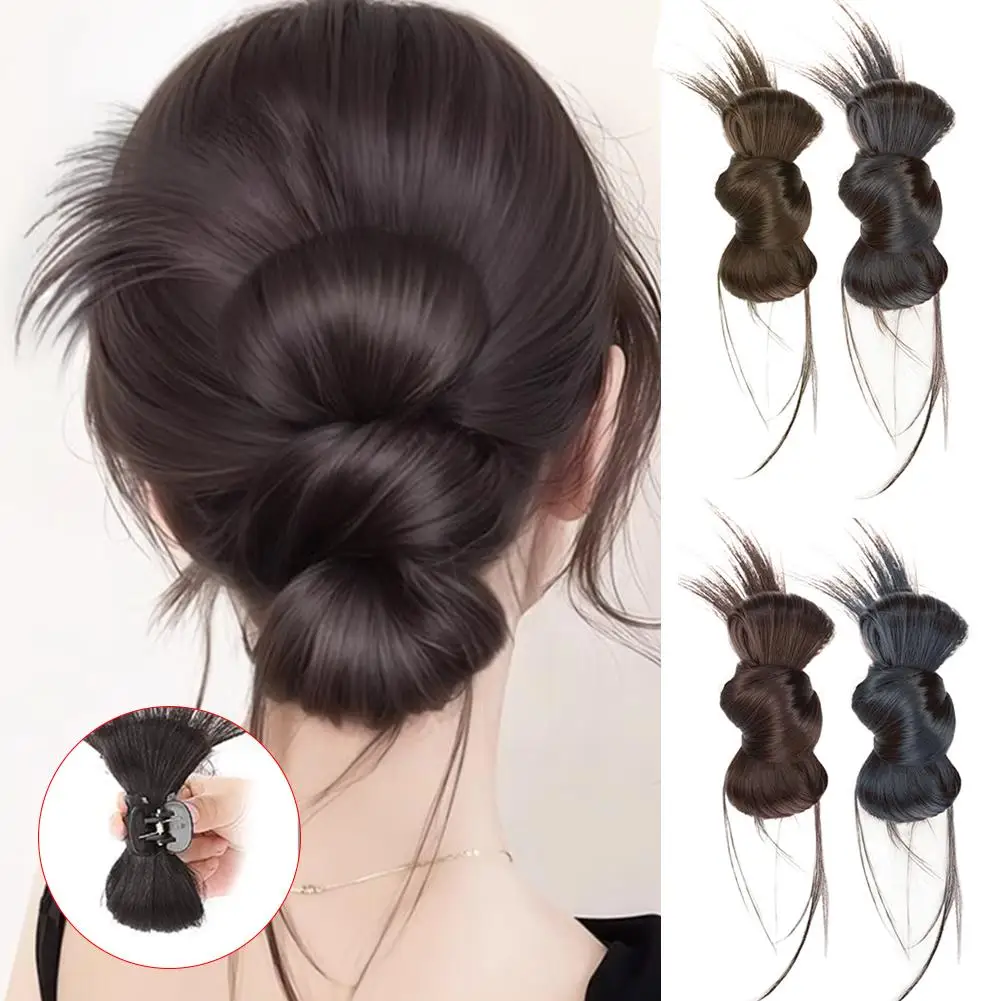 

Женский парик-пучок из искусственных волос с эффектом холодного прикосновения, аксессуары для париков, заколка-краб для хвоста, высокая заколка-краб для волос M1Y4