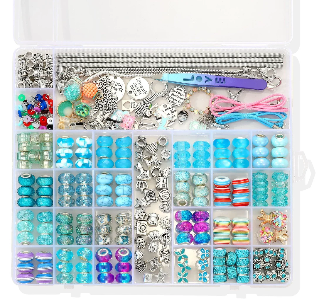 DIY Beaded Bracelet Kit 305Pcs Crystal Beads for Jewelry Making Set Box With String Handmade Charms Bracelet Girl Bithday Gift