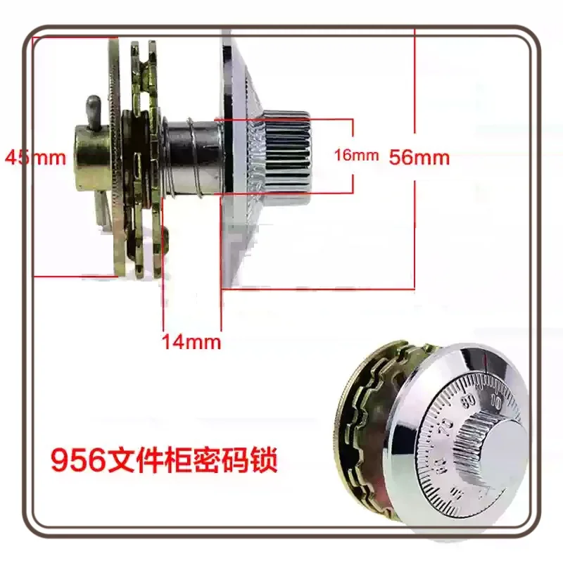 

Suitable for Safe Mechanical Password Old-fashioned Fire Safe Turntable Lock Practice Lock 956 Three-blank Password Lock