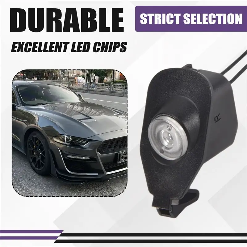 Strict For Ford Mustang 2013-2022 LED Side Puddle Laser-Rearview Mirror Puddle Welcome Courtesy Logo Lights