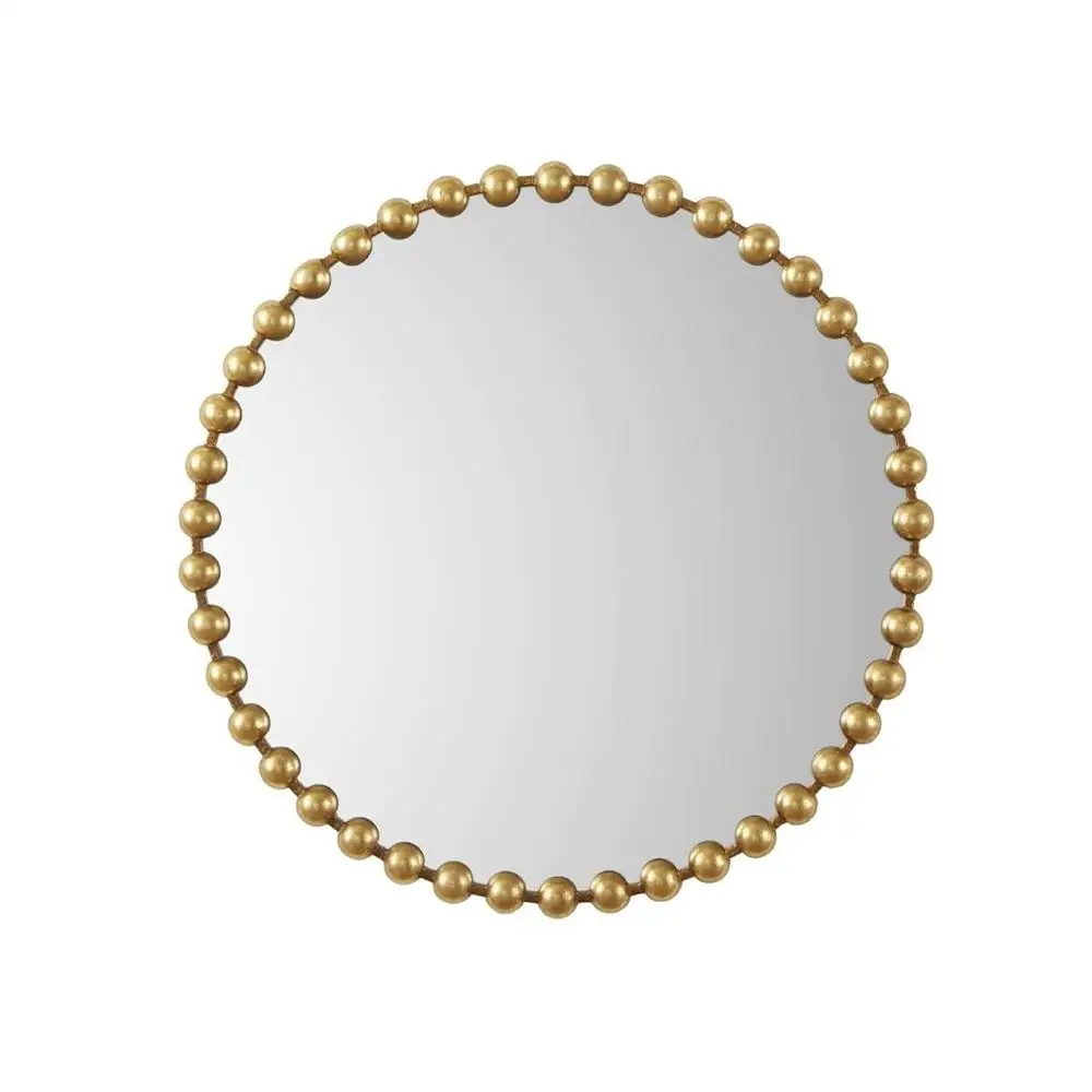 Modern Spherical Metal Frame Round Mirror Wall Decor Gold 36