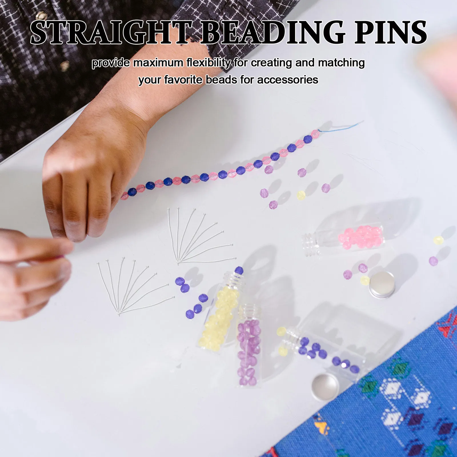 200Pcs Ball Head Pins Stainless Steel Flexible Crafting Jewelry Making Pins Beading Needles Necklace Earrings Bracelets Silver - view 4
