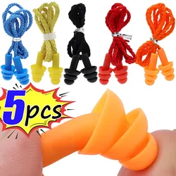 Tampões de Silicone Reutilizáveis com Corda, Ear Plug Protector, Anti Lost, Proteção Auditiva, Redução de Ruído, Seguro, Natação, Trabalho