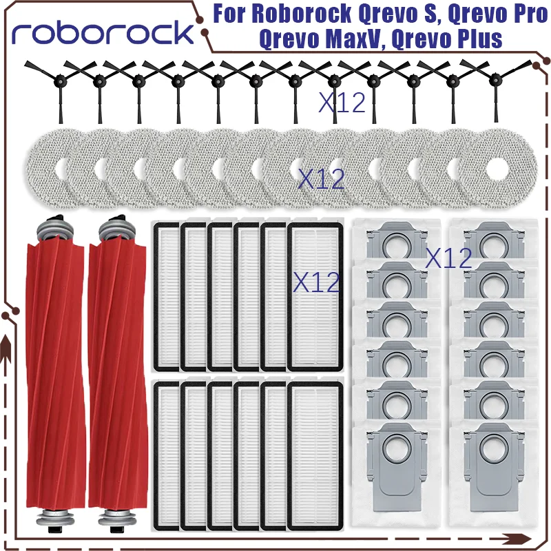 

Roborock Qrevo Pro/ Qrevo MaxV/ Qrevo S Robot Vacuum Accessories Mop Hepa Filter Main Side Brush Parts Replacement