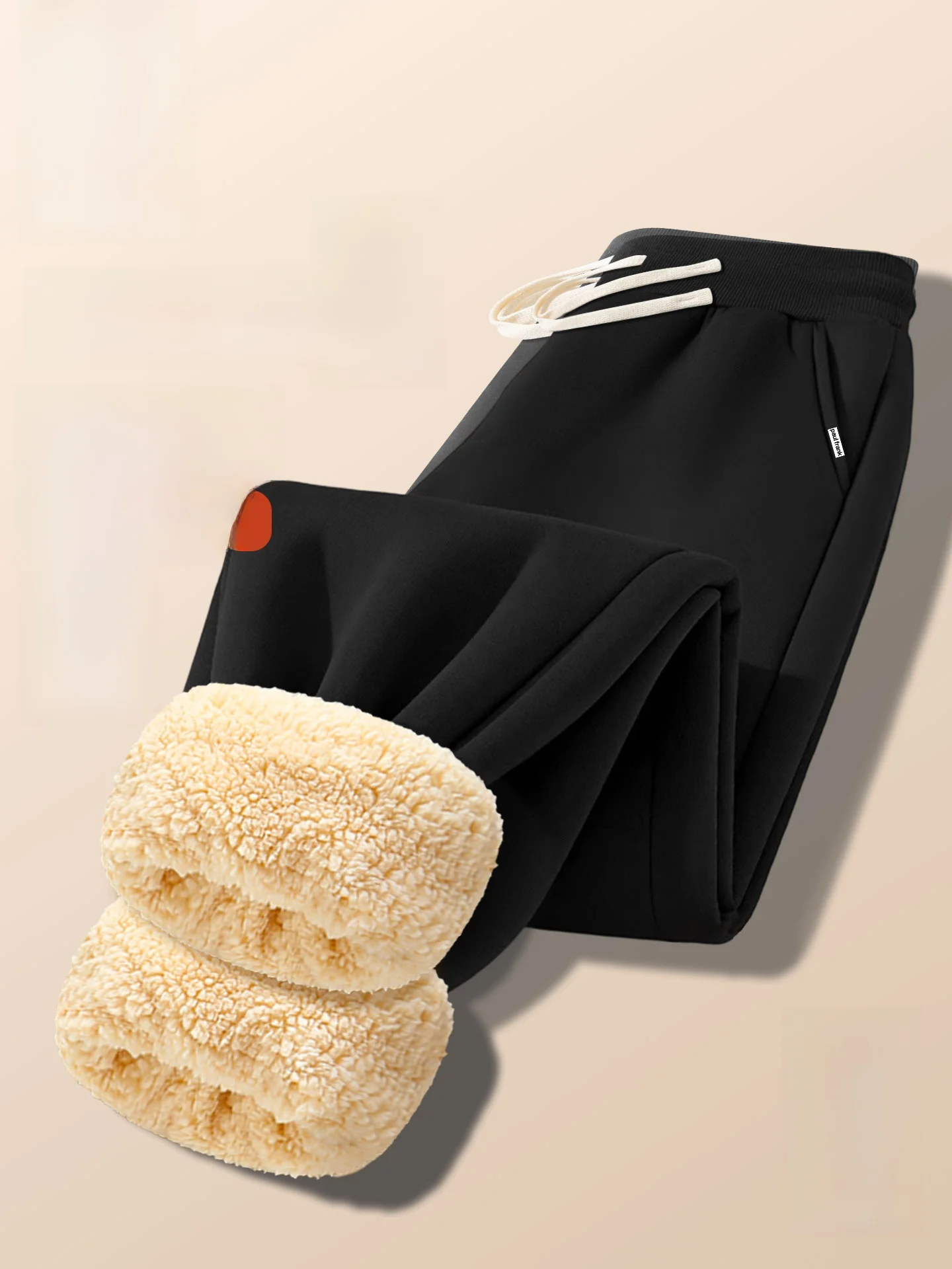 

Men's Fce Lined Casual Pants Warm Bla Large Size Long Trousers Autumn Winter Heavyweight Comfortable Sweatpants