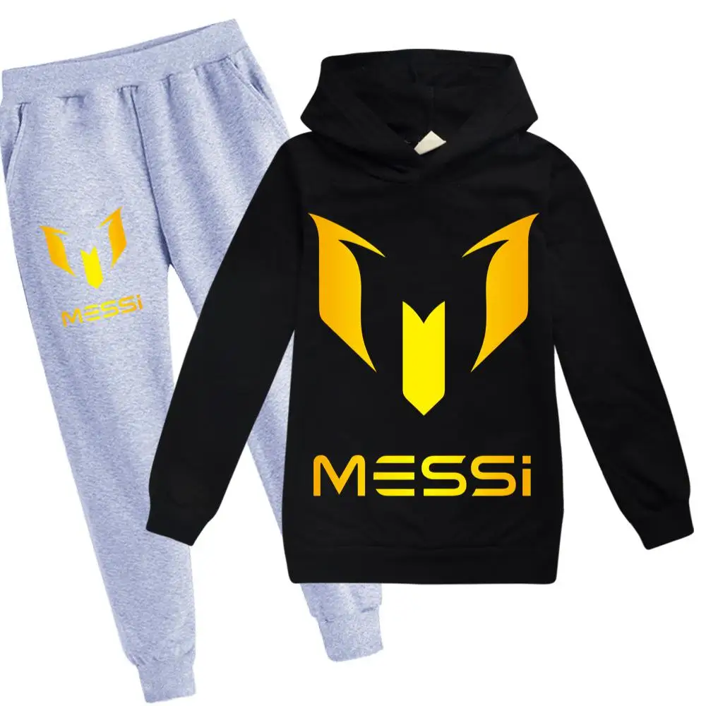 Argentine Football Superstar Girls Clothing Children Fashion Hoodies Pant Set Kids Clothing Spring Autumn Sports Suit Tracksuit