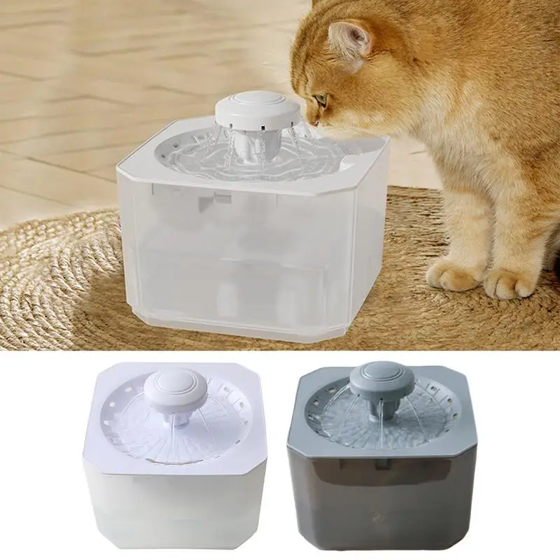 Cat Water Dispenser Fountain 2.5L/84.55oz Dog Water Dispenser With Filter Inside Water Circulation Drinking Bowl