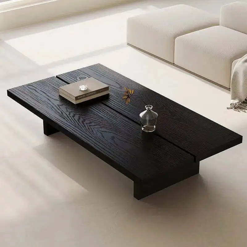 Vintage Center Coffee Tables Black Solid Wood Classic Garden Coffee Tables Farmhouse Side Salontafel Japandi Style Furniture
