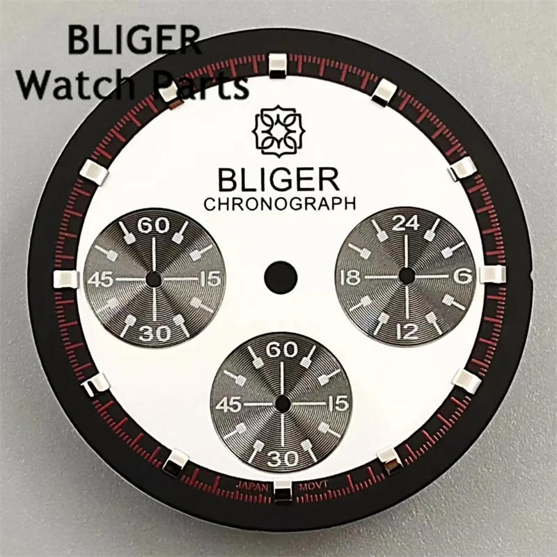 Часы BLIGER VK63 с кварцевым механизмом, 30,1 мм, белый и черный циферблат, Сменные аксессуары