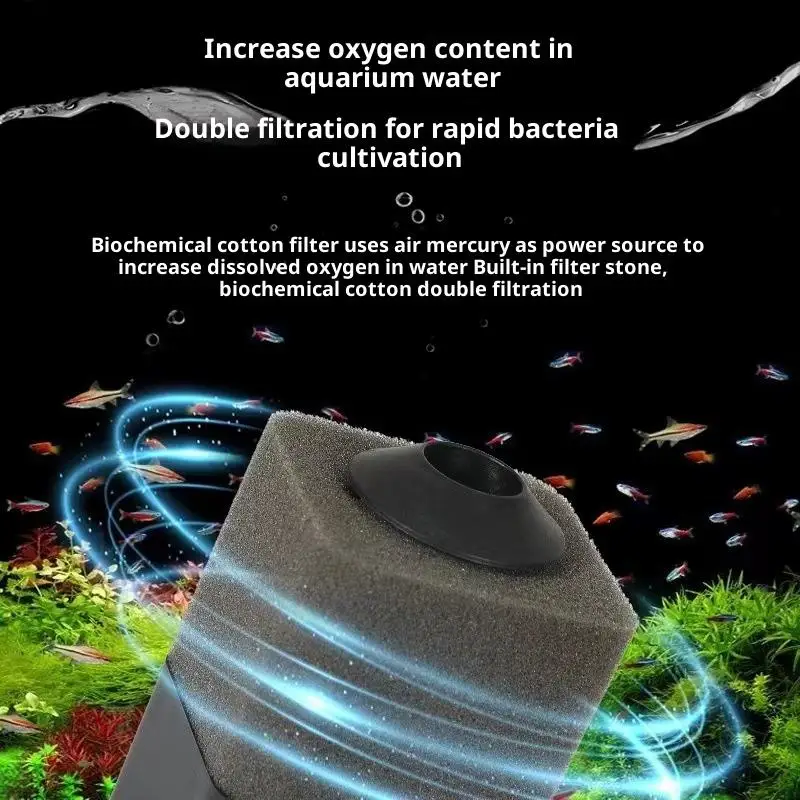 Bio Sponge Filter For Aquarium Fish Tank Shrimp Pond Air Pump Biochemical Filtration Noiseless Foam Aquarium Accessories view 2