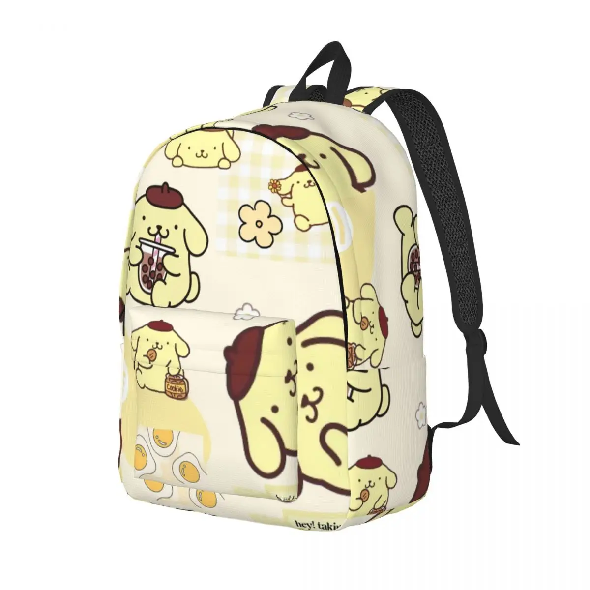 Pom Pom Purin Backpack for Men Women Cool Student Work Daypack Cute Cartoon Laptop Computer Shoulder Bag Sports