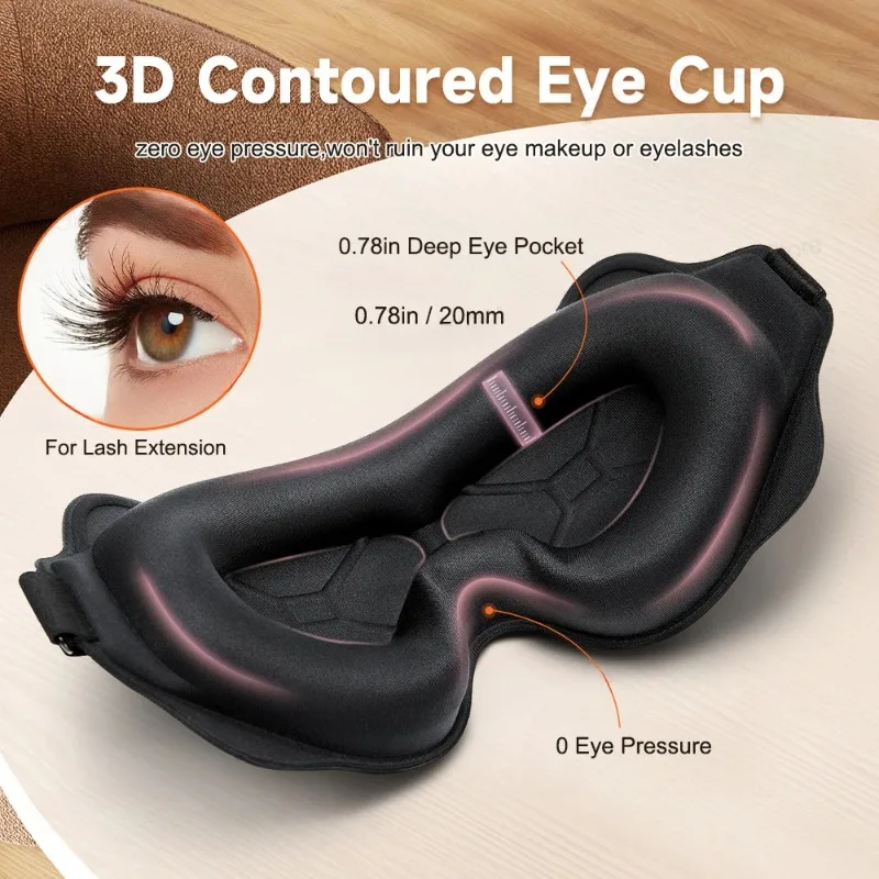 Máscara de dormir 3d bloquear luz máscara de sono para olhos macio dormir ajuda máscara de olho para viagens noite respirável slaapmasker