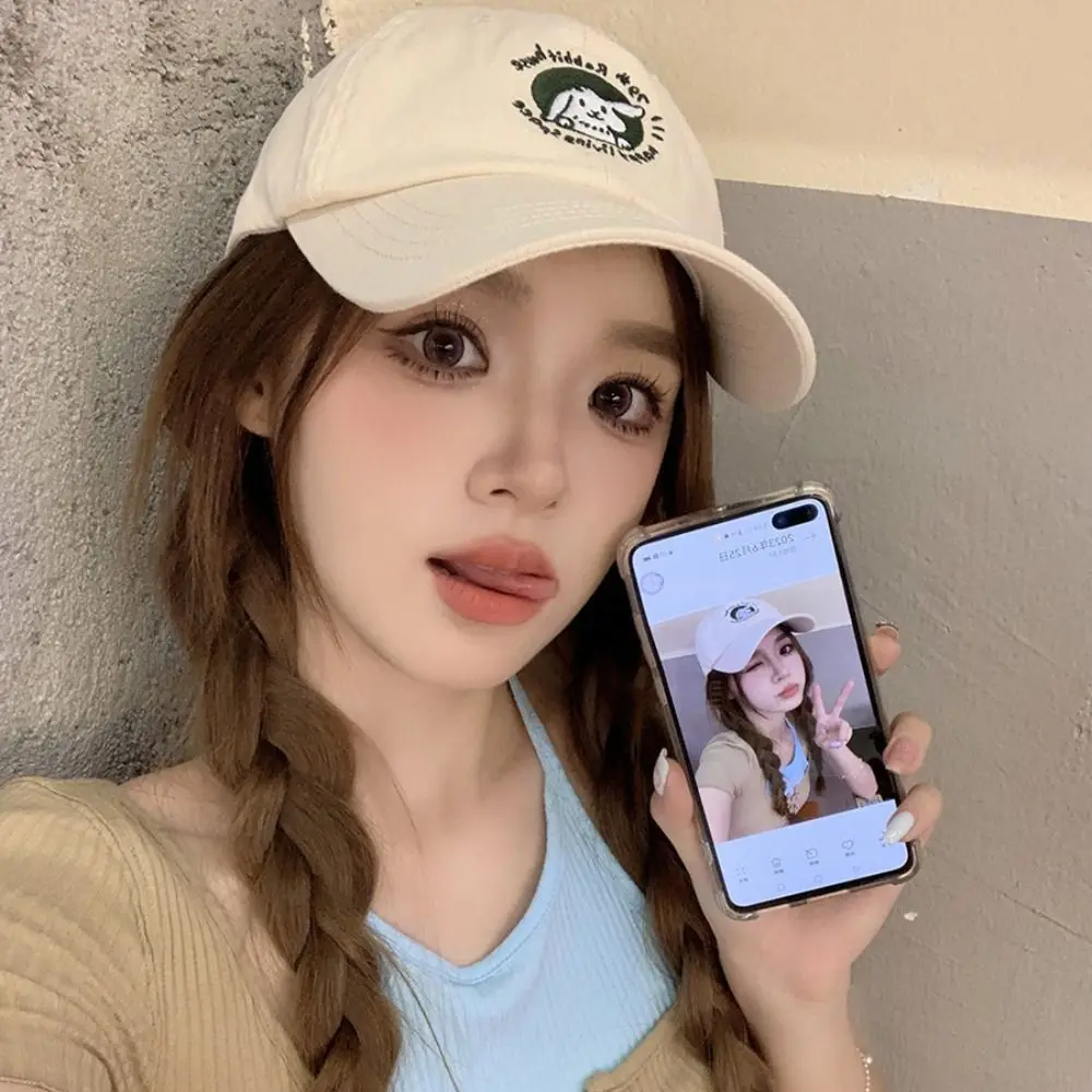 Fashion Adjustable Rabbit Baseball Cap Cotton Korean Vintage Baseball Cap Embroidery Casual Teenagers Hat Outdoor - Image 4