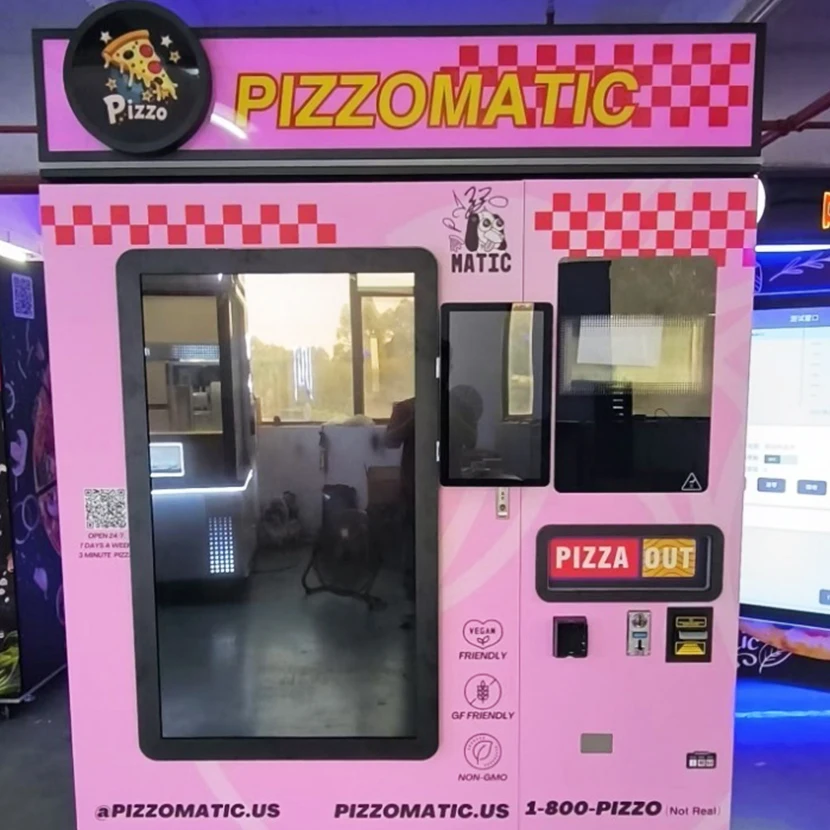 Customized Smart Fully Automatic Touchscreen Pizza Vending Machine With Remote Monitoring 20-150 Pizzas Capacity Multiple Paymen