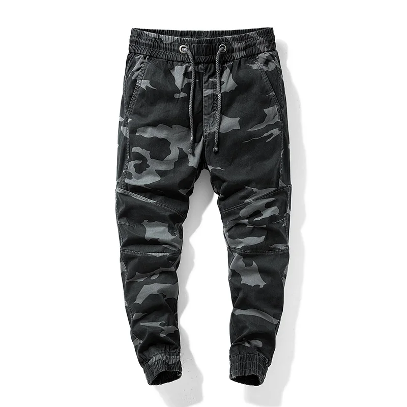 Men's Fashion Street Casual Camouflage Comfort Pants Tactical Military Pants Men's Workwear Wide Leg Pants Camo Black Camo Grey