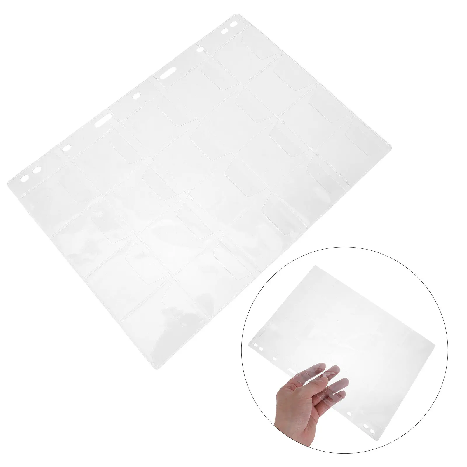

10Pcs Clear Coin Stamp Binder Sleeves Standard 9-Hole 20- Pages Coin Album Refill Sheets Storage Protectors
