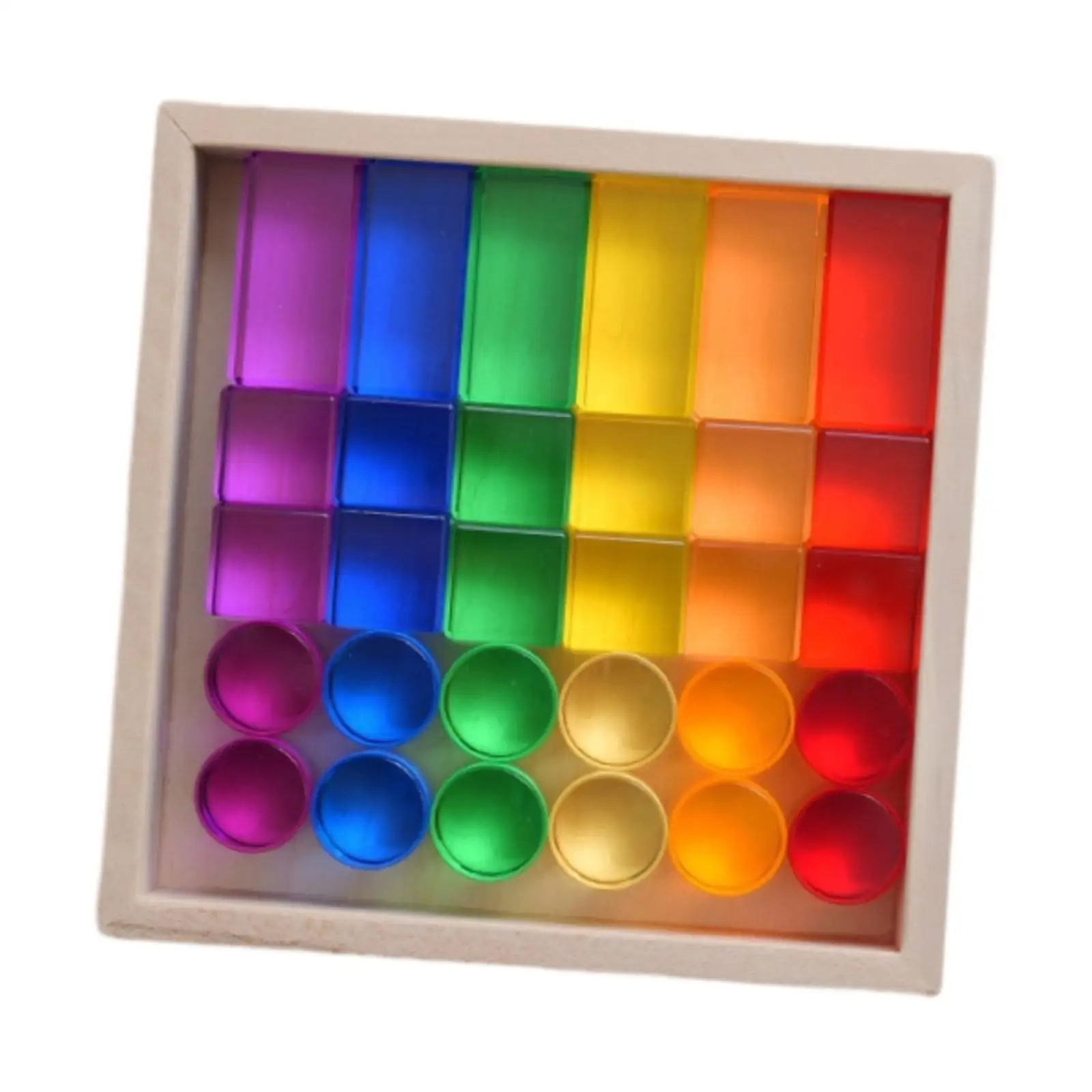 

Rainbow Building Cubes Acrylic GEM Stone Cubes Educational Toys with Storage Case Stacking Toy Building Blocks for Boys Girls