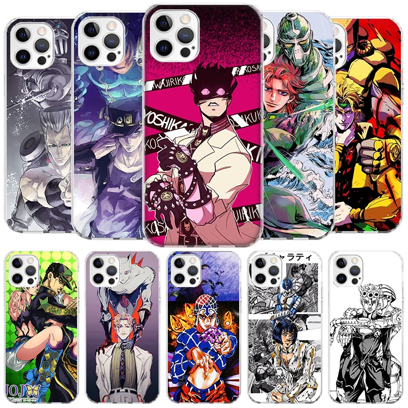 JoJo Bizarre Adventure Cover Phone Case For iPhone 16 15 14 13 12 Mini 11 Pro Max X XS 7 Plus 8 + SE 2020 Soft Fundas Shell