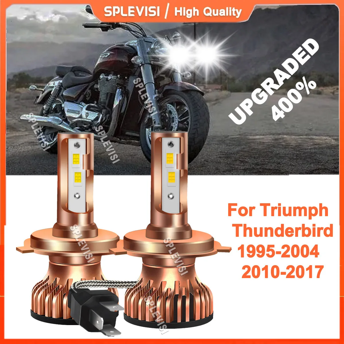 2Pcs Led 12V Headlight Motorcycle LED Headlight Headlamp For Triumph Thunderbird 1995-2004 2010-2017