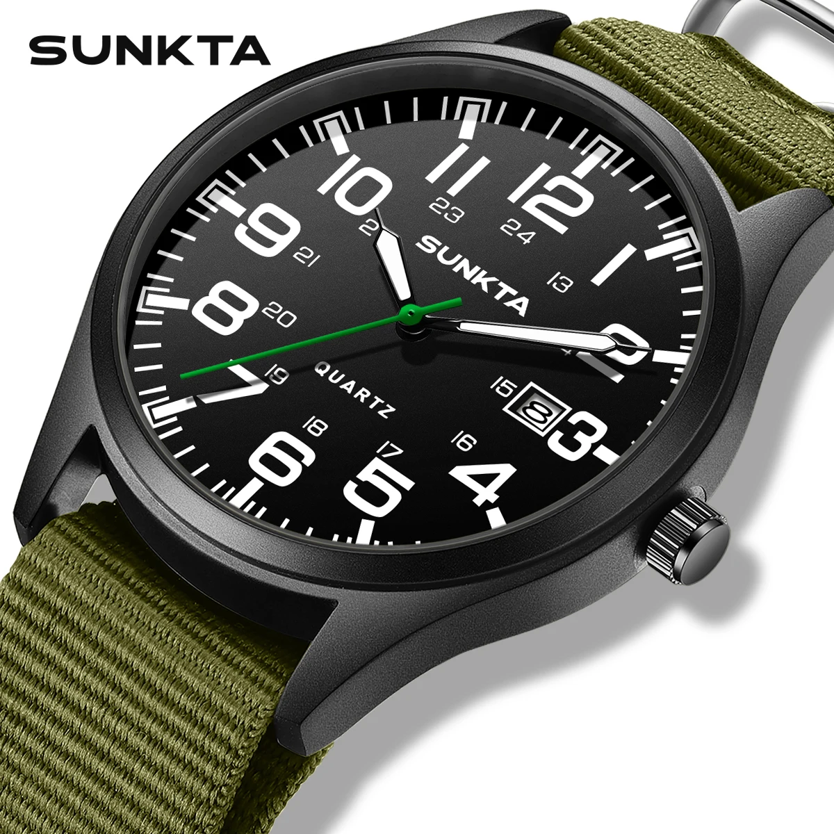 

SUNKTA 2026 брендовые роскошные часы мужские простые нейлоновые 12/24 светящиеся часы модный календарь кварцевые мужские наручные часы montres hommes