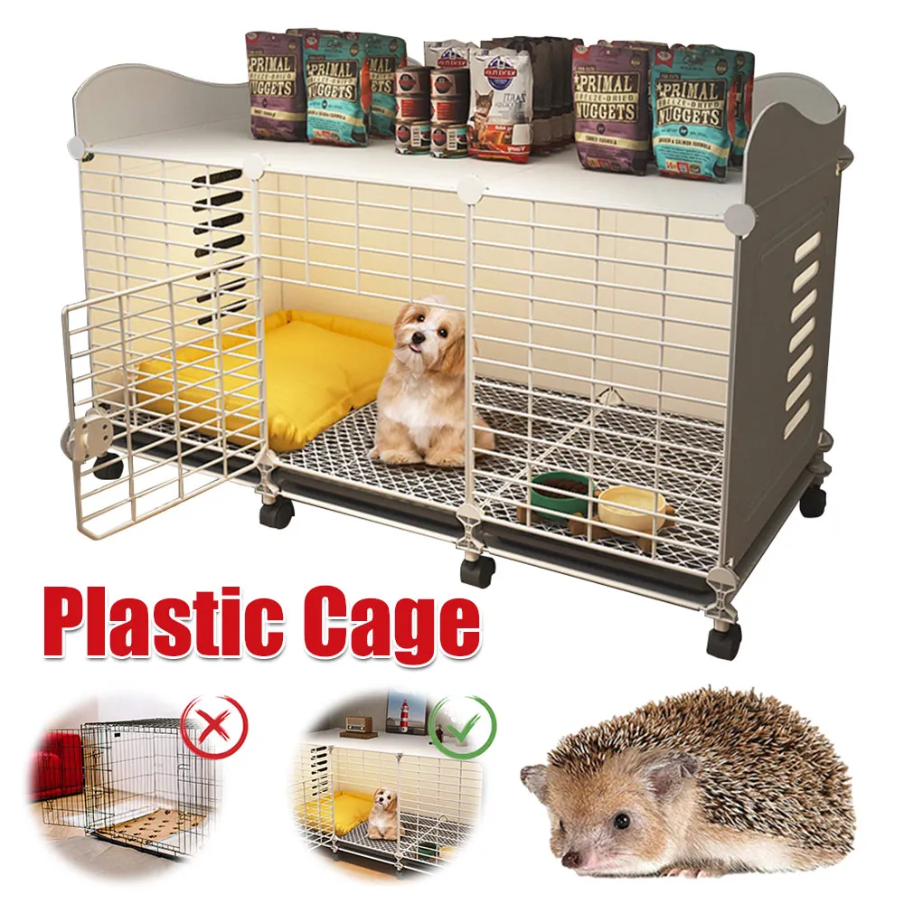 

Клетка-тумба для собак на колесиках с поддоном, проволочная клетка-переноска для собак всех размеров